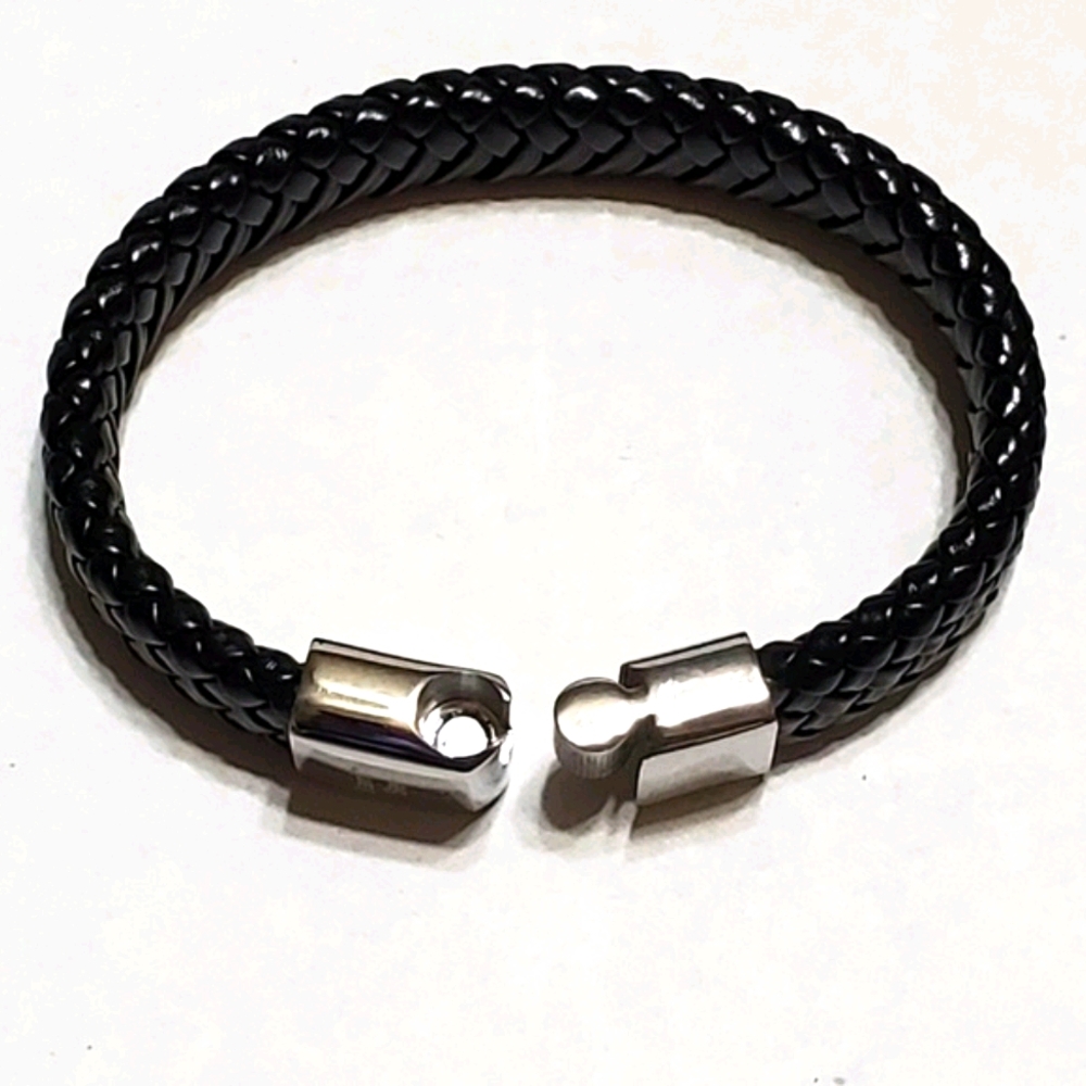 Bracelet Black Leather Jewelry - Picture 5 of 8
